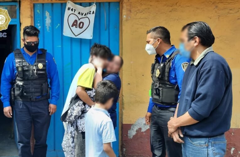 En Álvaro Obregón, efectivos de la SSC localizaron a un menor extraviado, por el que sus familiares recibieron llamadas de extorsión por su supuesta entrega