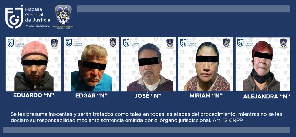 Asegura FGJCDMX posible narcótico y detiene a seis personas, durante cateos en Álvaro Obregón, IZtacalco e Iztapalapa