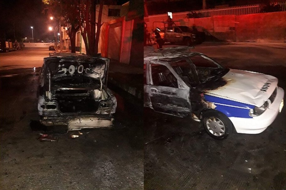 Sujetos armados queman taxi en Acapulco