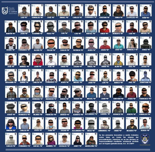 Detiene policía de investigación a 94 personas por su probable participación en el delito de robo en diferentes modalidades