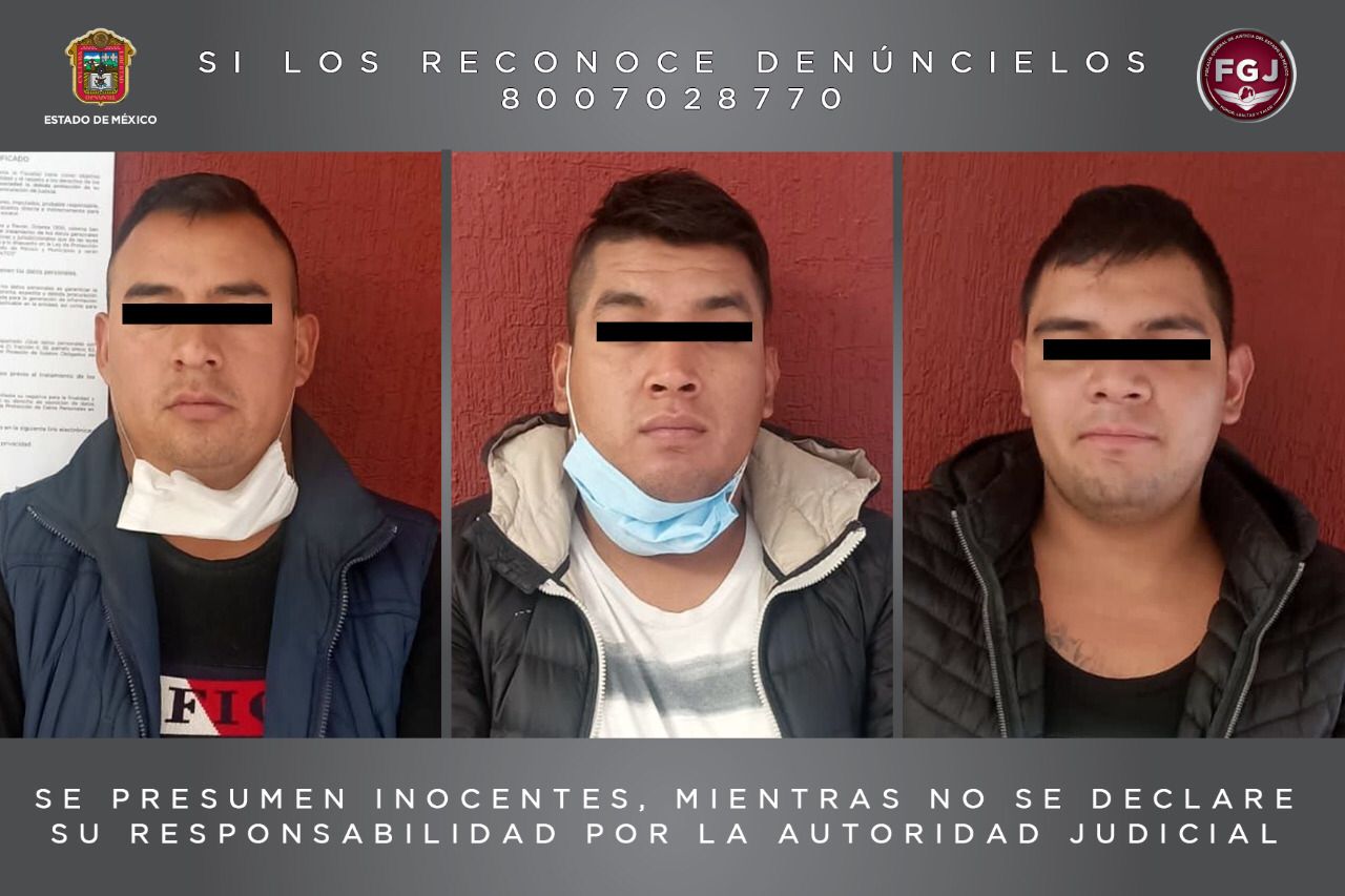 Detienen FGJEM y policías de Teotihuacán a tres sujetos al parecer dedicados al robo de autopartes en la entidad mexiquense