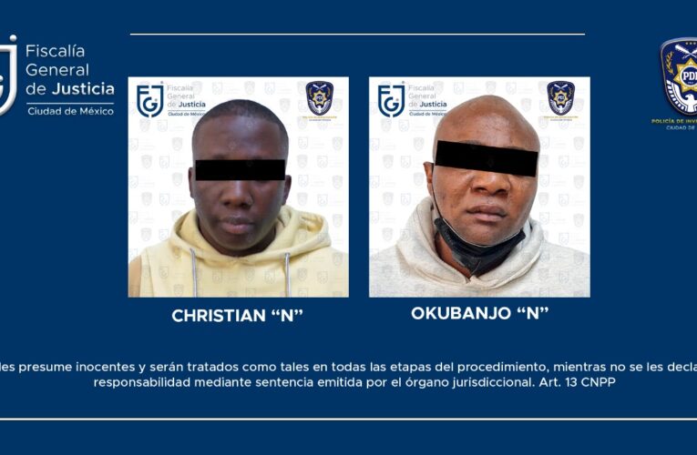 Aprehende FGJCDMX a dos hombres de origen extranjero, quienes posiblemente privaron de la libertad a una persona