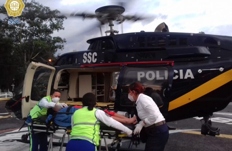 Helicóptero de los Cóndores de la SSC, trasladó al hospital a un menor con alteración neurológica convulsiva