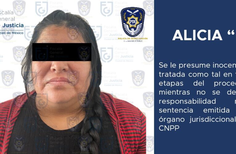 Cumplimenta FGJCDMX orden de aprehensión contra una mujer, por su probable participación en feminicidio en agravio de persona menor de edad