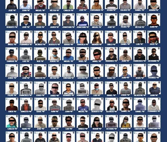 Aprehende policía de investigación a 110 personas por la probable comisión del delito de robo en diferentes modalidades