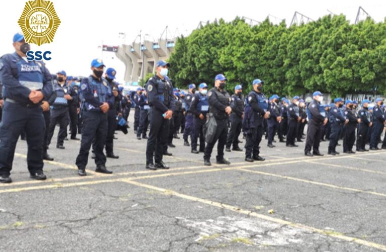 Con dispositivo de seguridad y vialidad, policías de la SSC resguardarán el encuentro deportivo entre los equipos Cruz Azul y Toluca en el Estadio Azteca