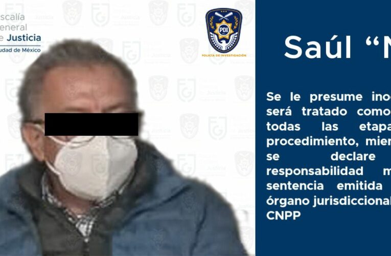 Cumplimenta FGJCDMX segunda orden de aprehensión contra Benjamín Saúl “N”, acusado de delitos sexuales