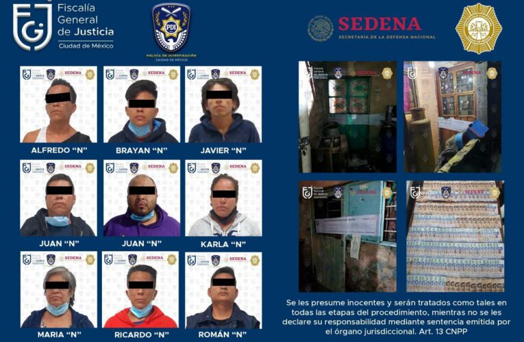 Catean inmueble en la alcaldía Iztapalapa, aseguran posibles drogas y detienen a nueve personas