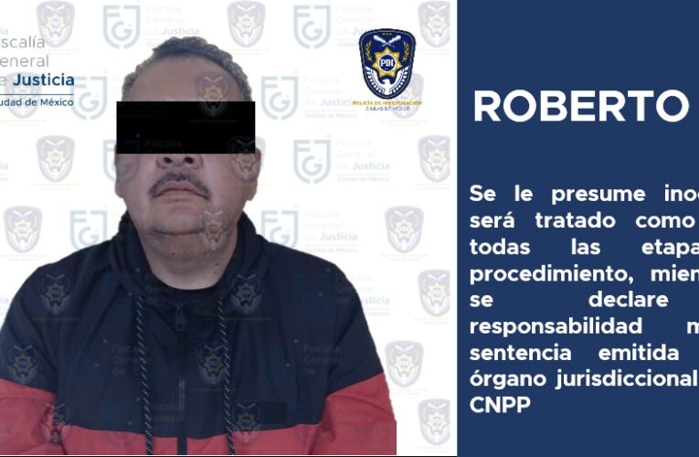 Aprehende FGJCDMX a un hombre acusado de homicidio en el estado de México