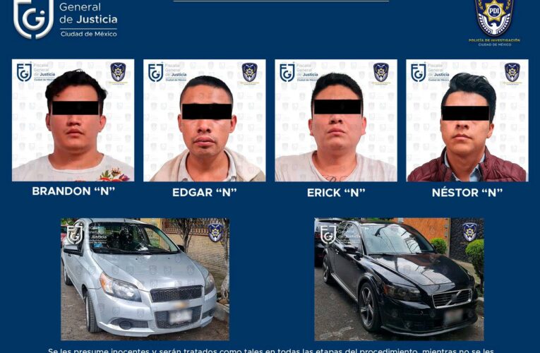 Detiene PDI a cuatro hombres en posible posesión de auto con número de serie alterado y posible narcótico