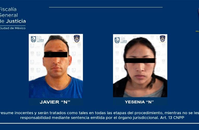 Aprehende FGJCDMX a una mujer y un hombre, tras el deceso de una persona menor de edad