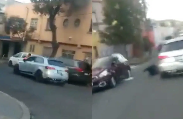 VIDEO: Conductor de audi se da a la fuga tras atropellar un policía