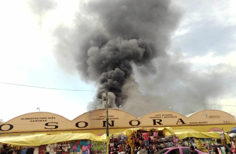 Reportan incendio en el Mercado de Sonora