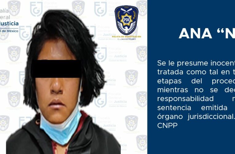 Cumplimenta FGJCDMX orden de aprehensión contra una mujer, por su probable participación en los delitos de homicidio calificado y robo agravado, ocurridos en 2018