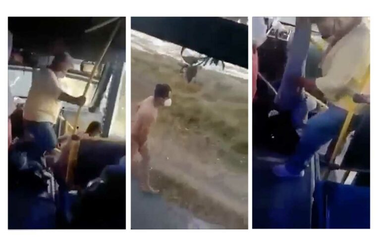Desnudan a presunto ladrón de transporte público en Toluca