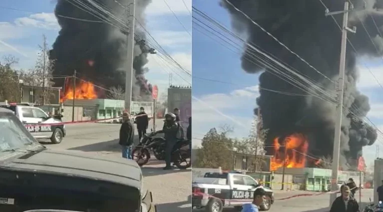 Incendio en bodega de Juárez causa temor