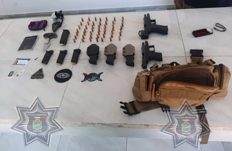 Dos “gringos” son detenidos en Tulum con armas de alto calibre