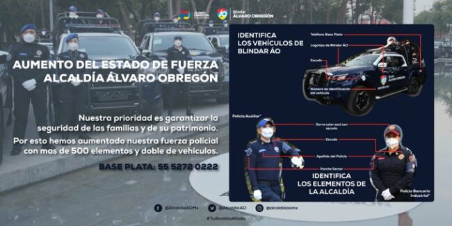 Alcaldía Álvaro Obregón reforzará fuerza policial