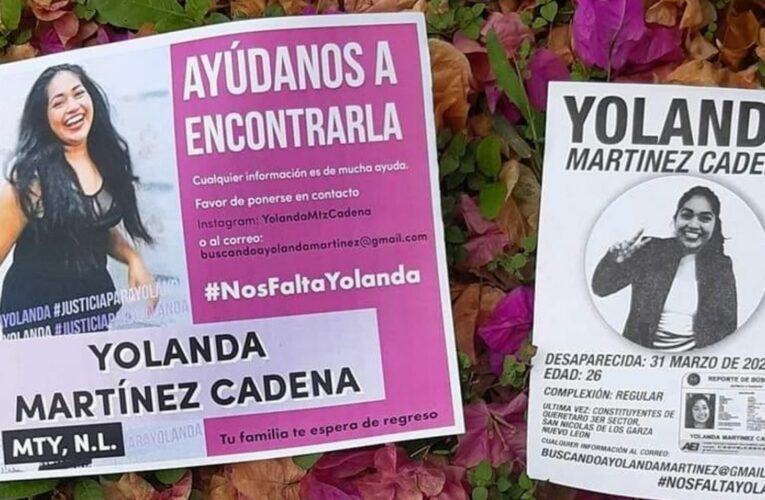 Cuerpo encontrado podría ser de Yolanda Martínez, confirma Fiscalía