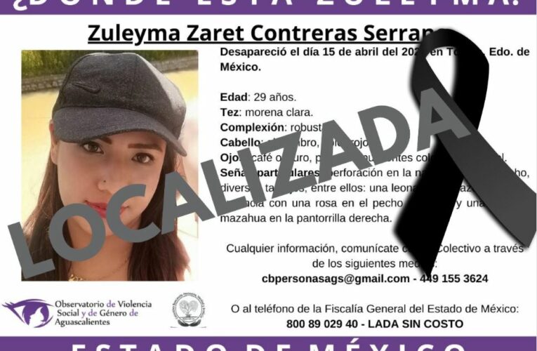 Localizan cuerpo de Zuleyma Zaret en Michoacán