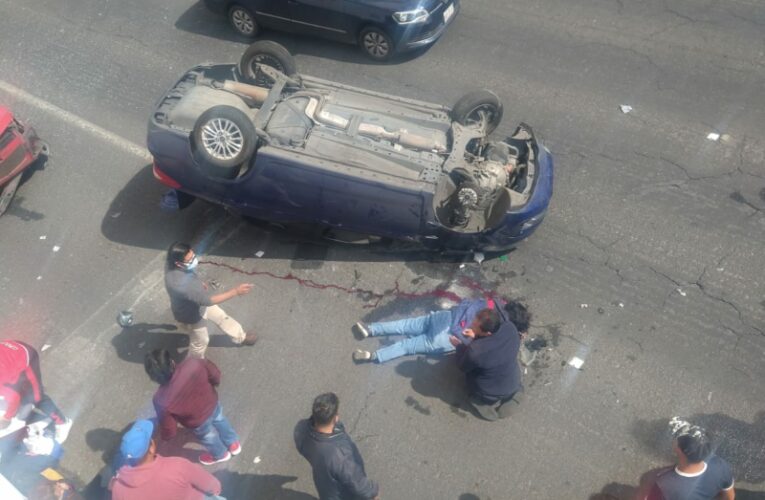 #Video Fuerte accidente sobre Paseo Tollocan deja tres lesionados