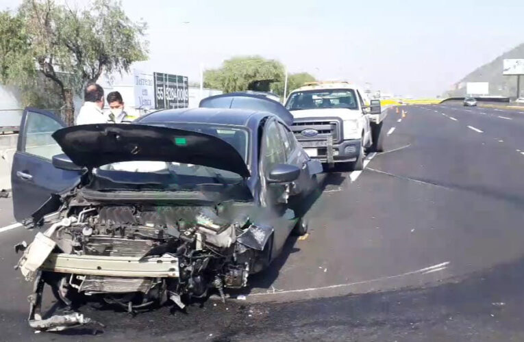 Fuerte choque en la México-Puebla