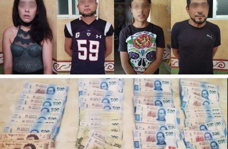Detienen en Querétaro a banda con 200 mil pesos en billetes falsos