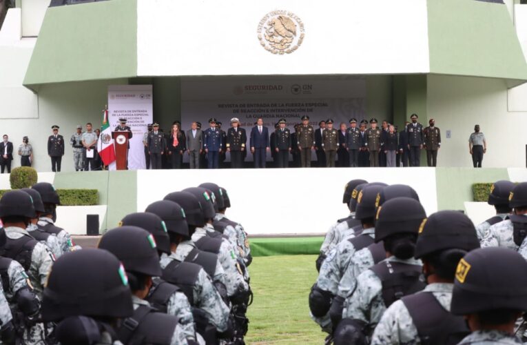 Guardia Nacional pasa revista de entrada a la Fuerza Especial de Reacción e Intervención (FERI)