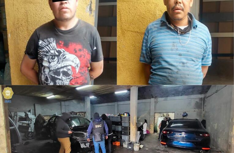 Tras ejecutar una orden de cateo en un predio ubicado en la alcaldía Iztapalapa, oficiales de la SSC y FGJ aseguraron autopartes y detuvieron a dos personas