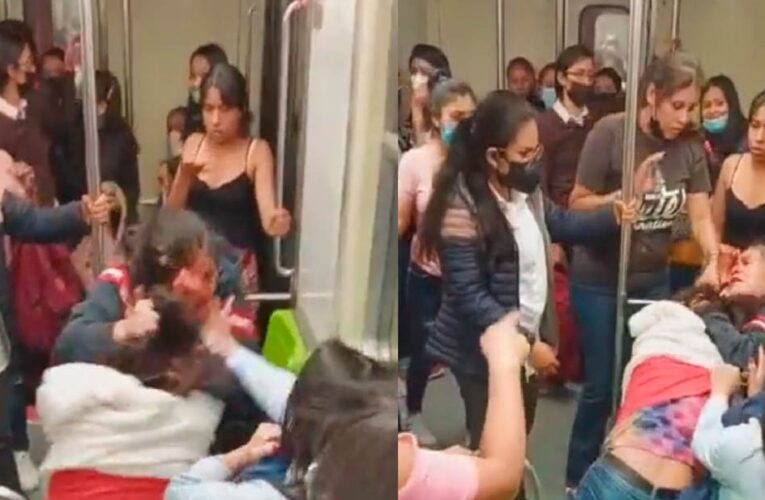 Video: Mujeres se agarran a golpes al interior de vagón del Metro en CDMX