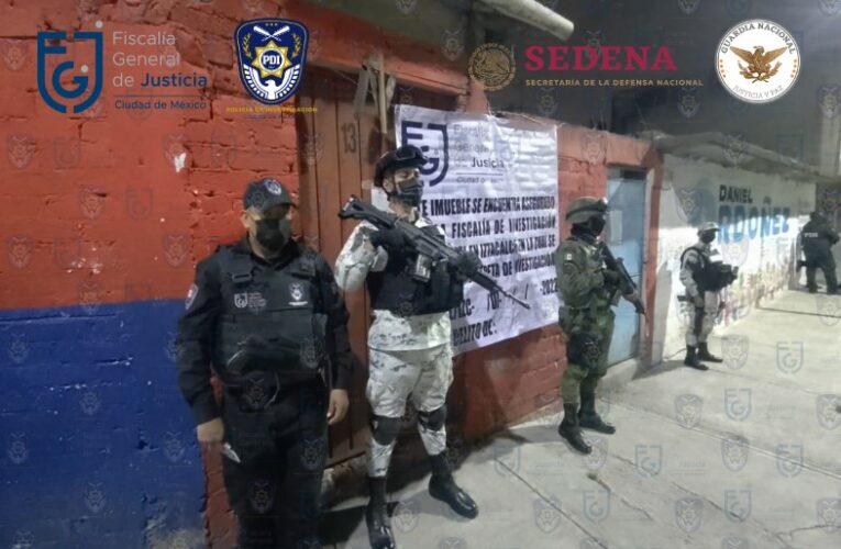 ASEGURA FGJCDMX PROBABLES DROGAS DURANTE CATEO EN IZTACALCO Y DETIENE A UN HOMBRE