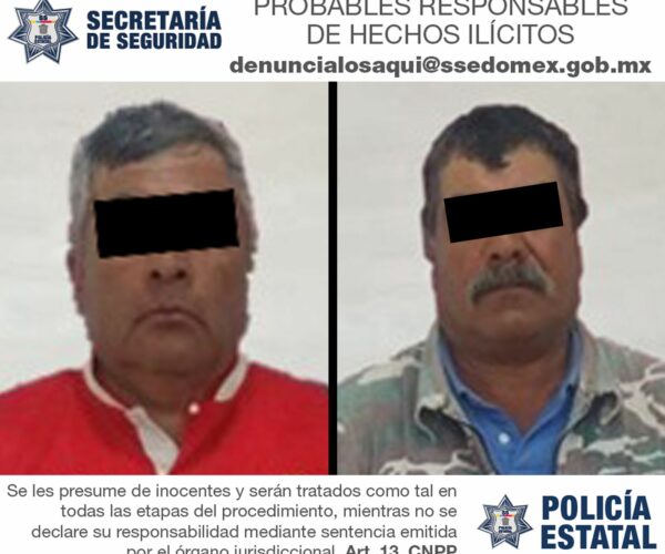SECRETARÍA DE SEGURIDAD DETIENE A DOS HOMBRES POR SU POSIBLE RELACIÓN EN LOS DELITOS DE DISPARO DE ARMA DE FUEGO Y ATAQUE PELIGROSO