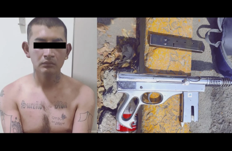 Cae presunto sicario con subametralladora en Ecatepec