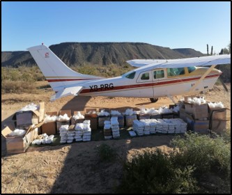 Ejército Mexicano asegura aeronave con más de 500 kilogramos de posible droga en Baja California