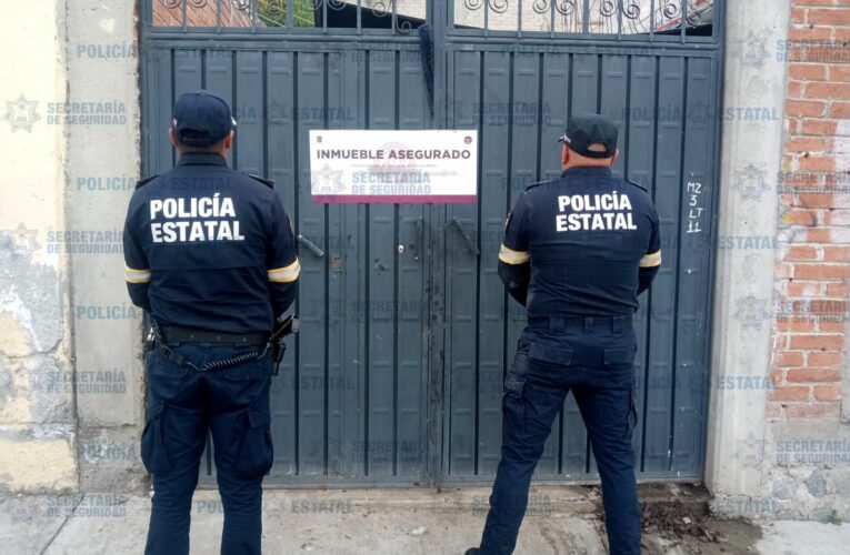 SECRETARÍA DE SEGURIDAD Y FGJEM CATEAN INMUEBLE EN EL QUE APARENTEMENTE FUERON ALMACENADAS DOS UNIDADES CON REPORTE DE ROBO