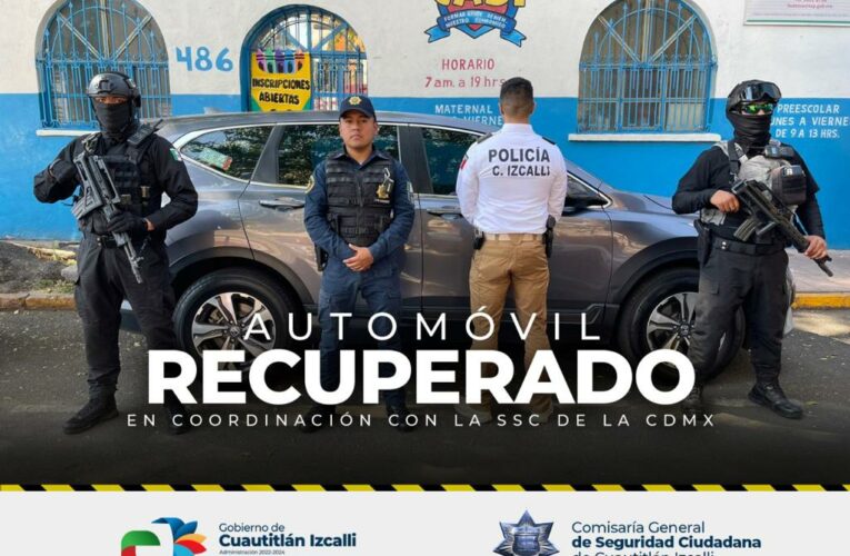 Policías de Cuautitlán Izcalli recuperan dos vehículos robados