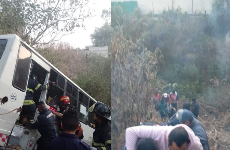 Peritajes dictan que la volcadura de microbús en Naucalpan fue por falla en frenos