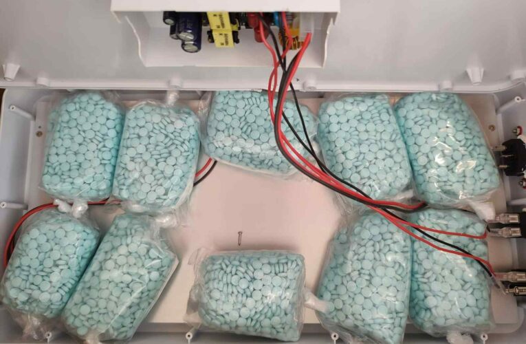 En Sinaloa, GN intercepta 20 mil pastillas de aparente fentanilo en lámpara led 