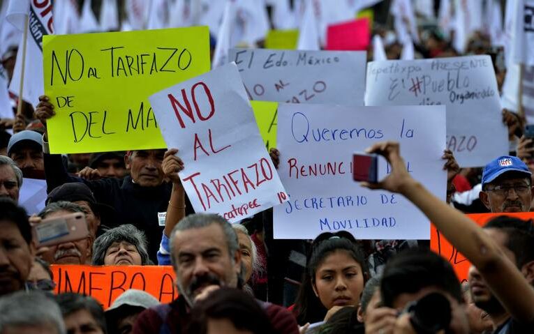 Marcha para evitar el “tarifazo” en el Edomex