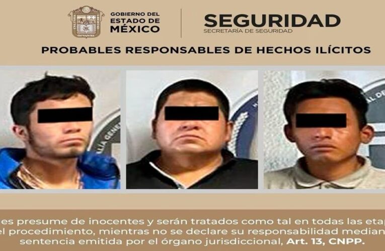 Tres hombres y una menor de edad fueron arrestados en el Edoméx