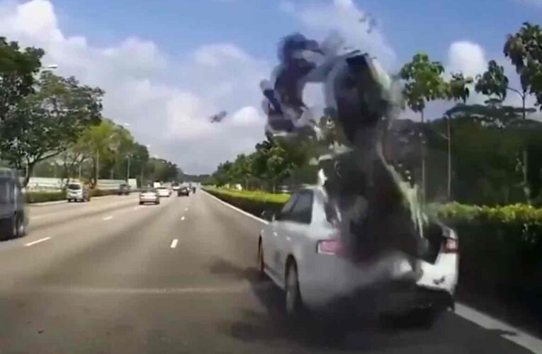Dashcam Captura Impactante Accidente de Motociclista con Automóvil
