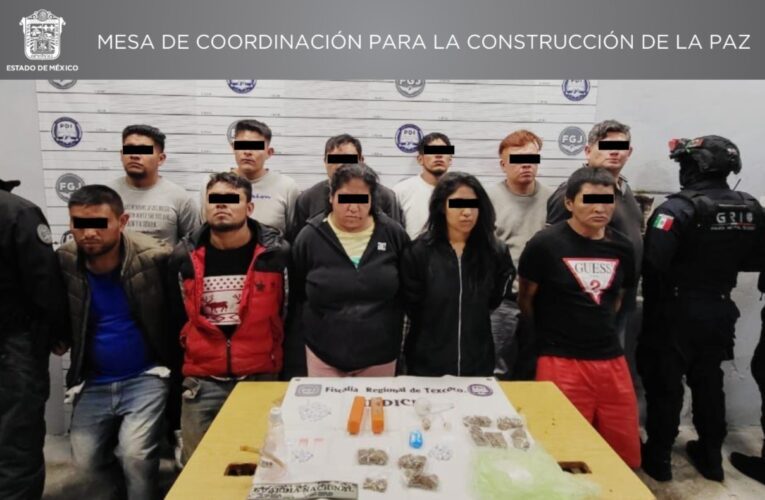 Detienen autoridades del EdoMéx a 14 personas por su probable relación con delitos contra la salud en Texcoco y Nezahualcóyotl