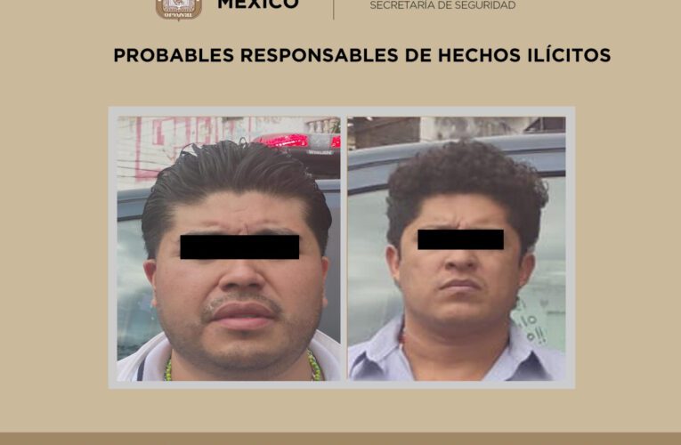 DETIENE SECRETARÍA DE SEGURIDAD DEL EDOMEX A DOS PERSONAS POR EL POSIBLE DELITO DE PORTACIÓN DE ARMA DE FUEGO