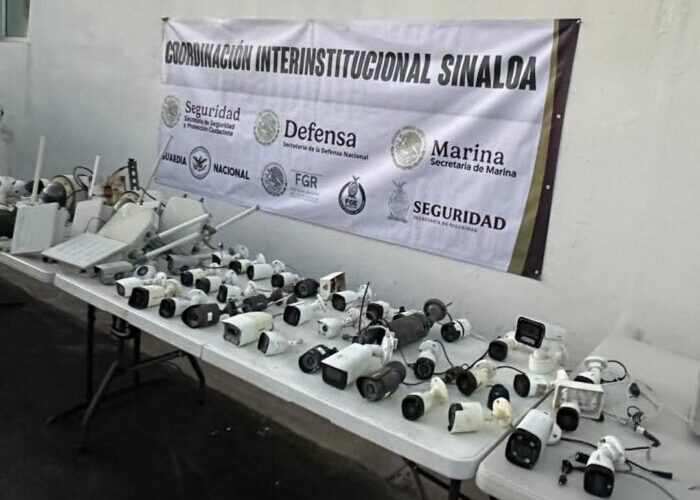 Retiran 388 cámaras de seguridad ilegales en Culiacán, Sinaloa