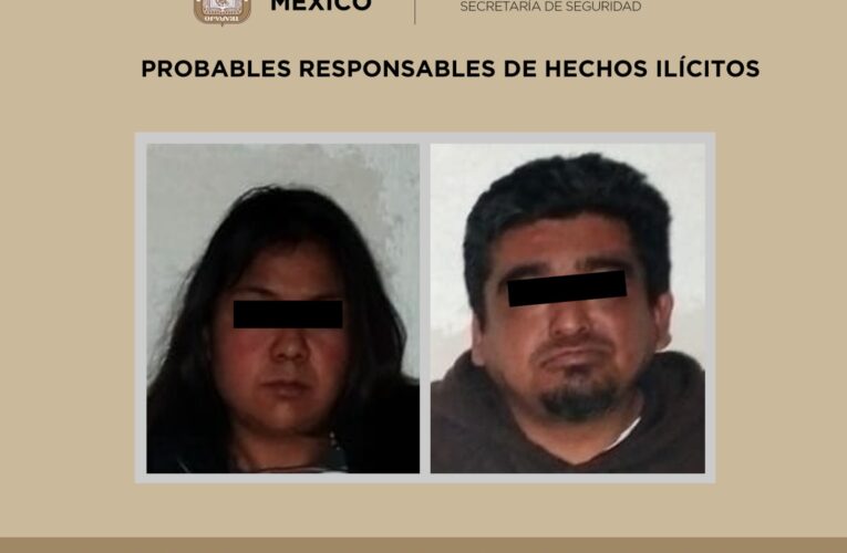 TRAS RÁPIDA REACCIÓN, SECRETARÍA DE SEGURIDAD DEL EDOMEX DETIENE A DOS PERSONAS POSIBLES INFRACTORAS EN DELITOS CONTRA LA SALUD