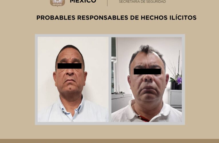 DOS VENEZOLANOS SON DETENIDOS POR LA SECRETARÍA DE SEGURIDAD DEL EDOMEX Y POLICÍA MUNICIPAL SEÑALADOS COMO POSIBLES DESPLAZADORES