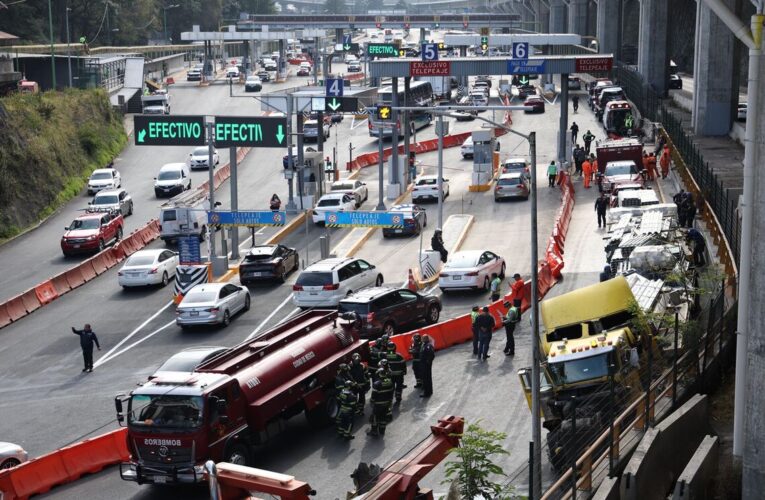 Tráiler sin frenos choca en la México-Toluca