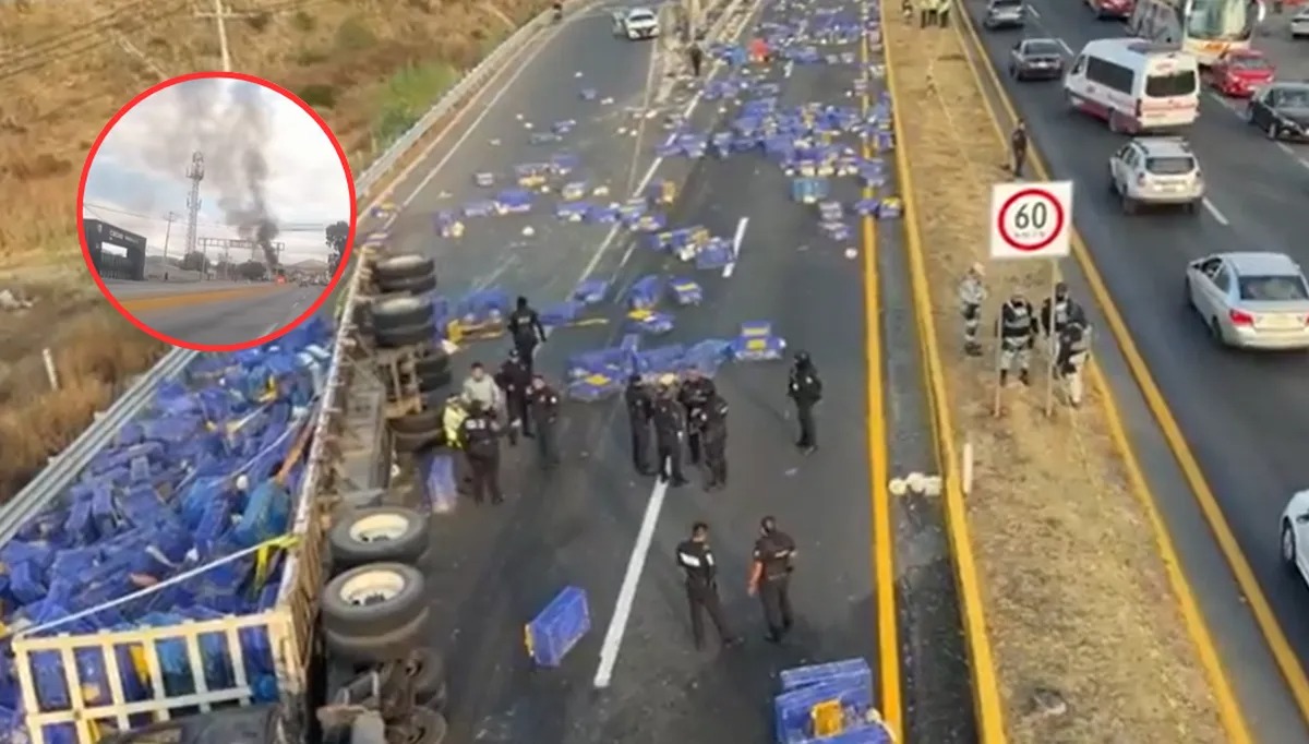 Volcadura tráiler Texcoco Calpulalpan