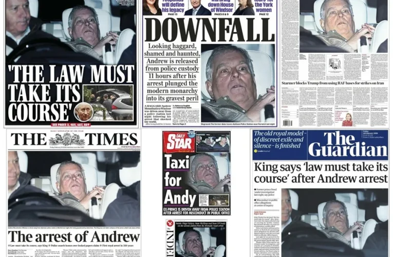 Caída real: el ex príncipe Andrés, fichado como un delincuente común