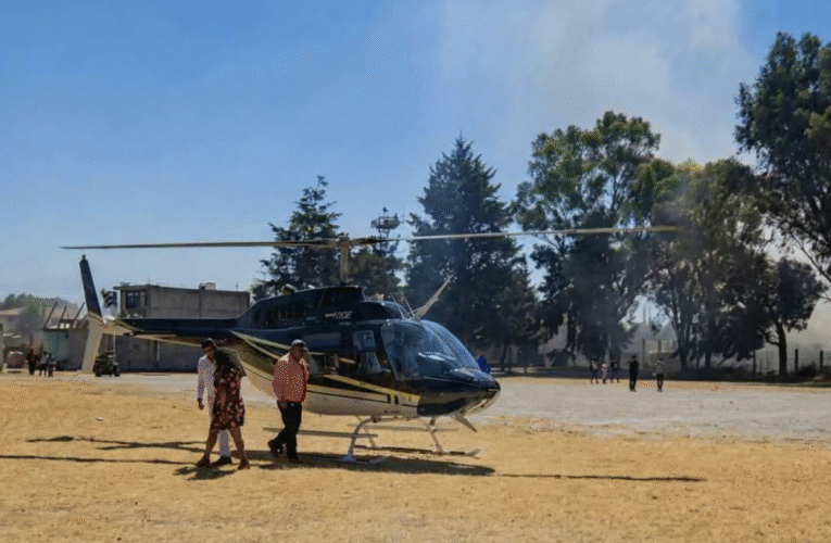 ¡Indignación total! Alcalde de Chiconcuac llega en helicóptero a carnaval mientras el pueblo sufre carencias